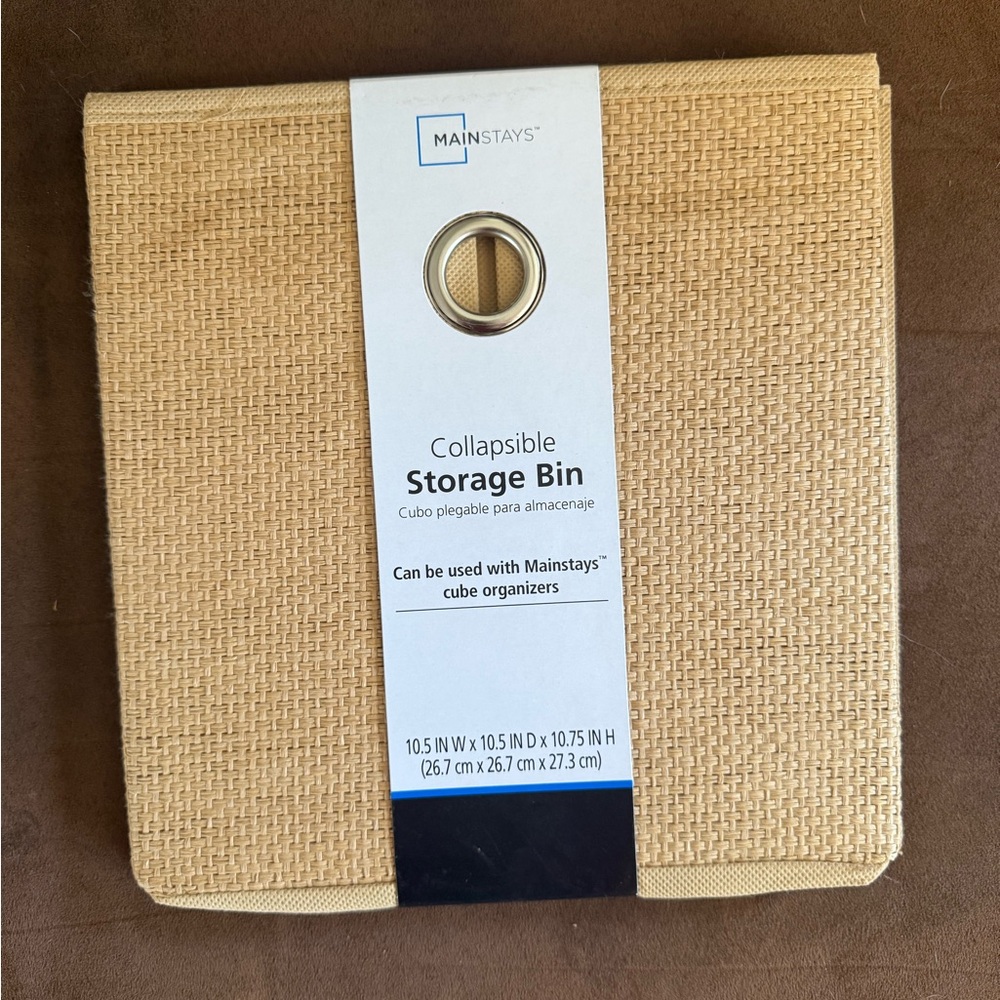 Mainstays Collapsible Storage Bin - Tan